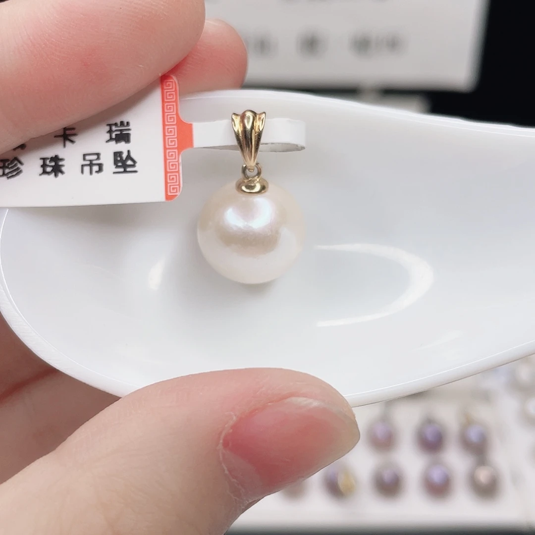 银S925镶嵌淡水珍珠吊坠(不含链)