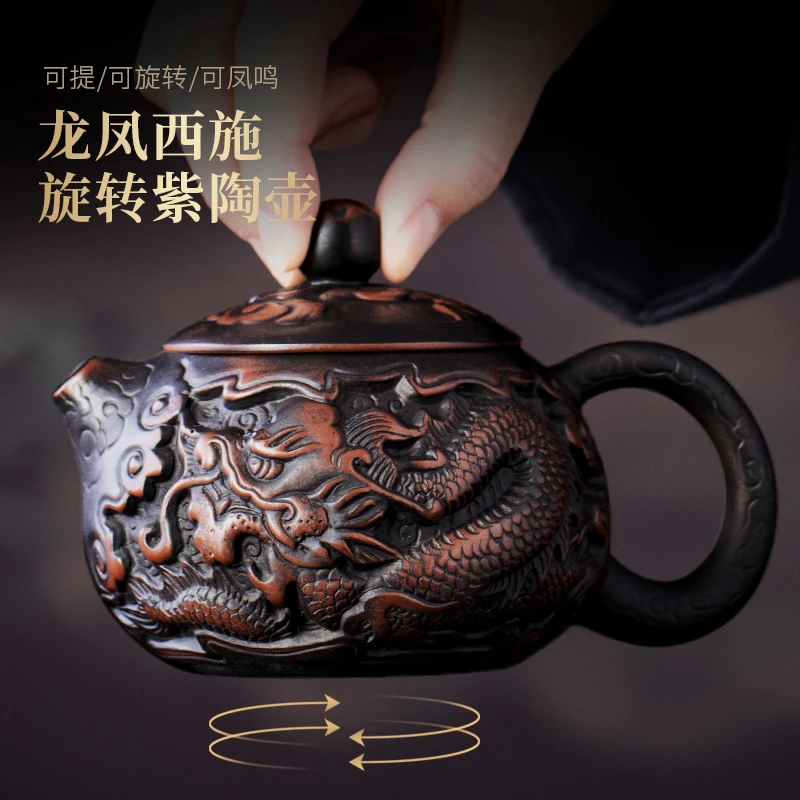 陶明堂张宝玲老师手作紫陶西施壶家用紫砂陶瓷功夫茶具泡茶壶单壶