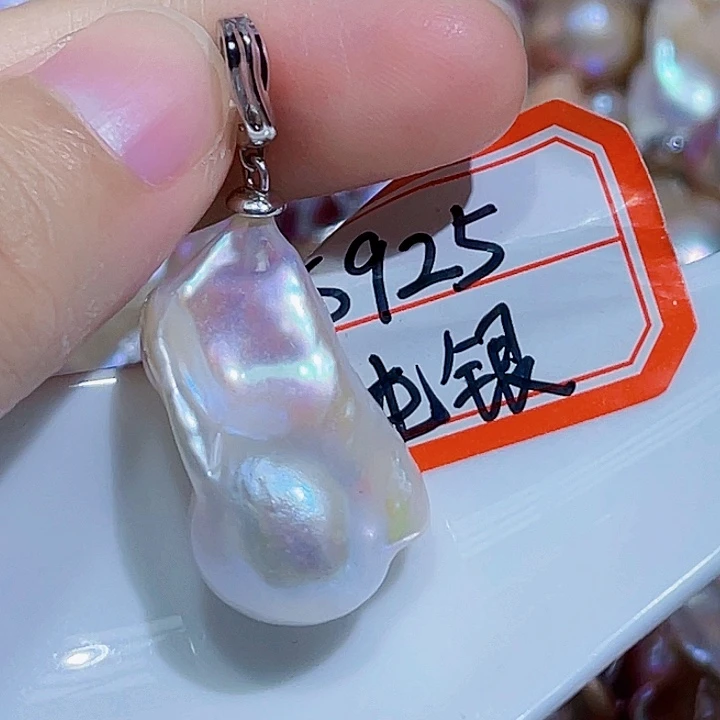 淡水珍珠银S925镶嵌颈饰