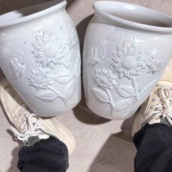 紫砂花盆口径19高度24两只正品