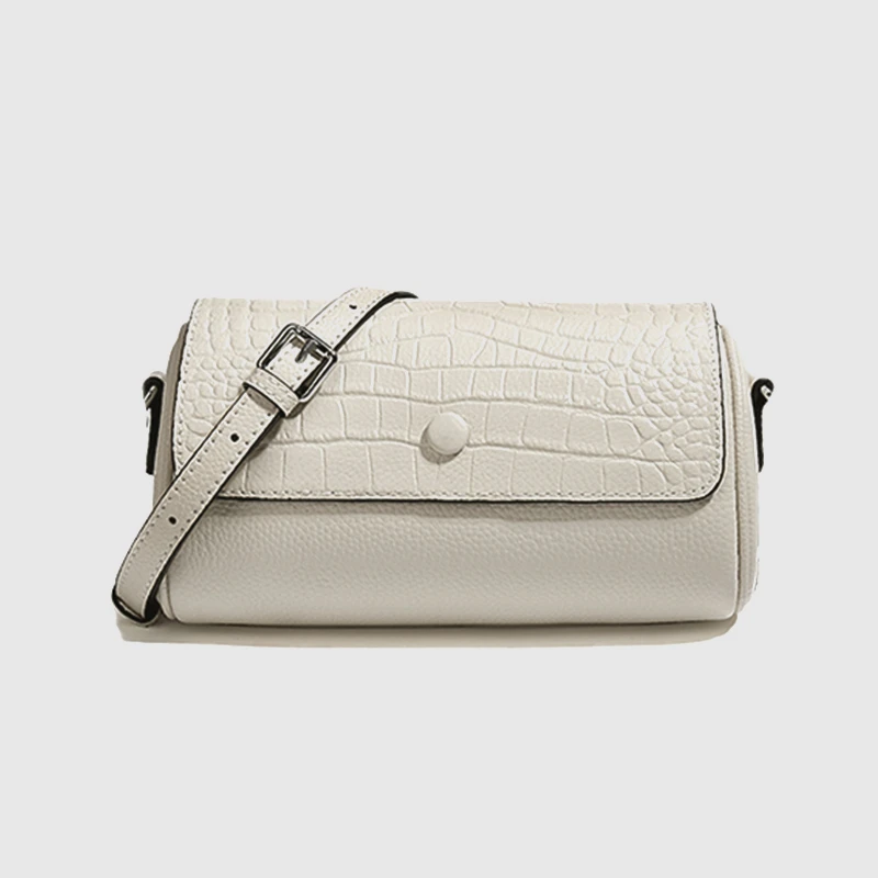 【BEIER】BB-87073米白色韩版时尚气质笔筒包小众肩包轻奢斜挎包女