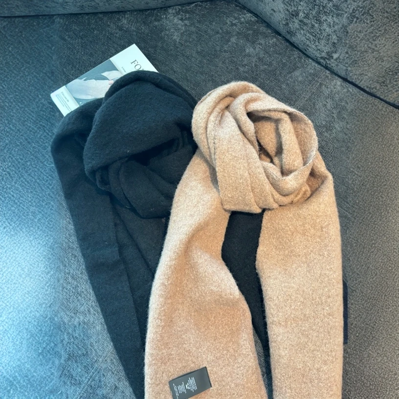 赵灵儿围巾纯色女针织保暖时尚情侣秋冬加厚男士韩版流苏简约ins