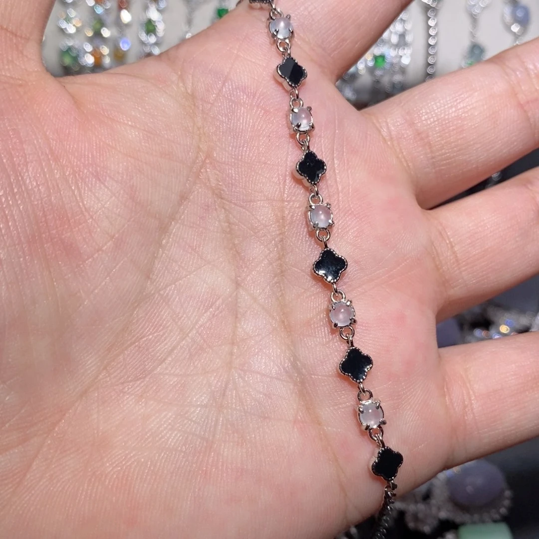 银S925镶嵌手链翡翠j hjk