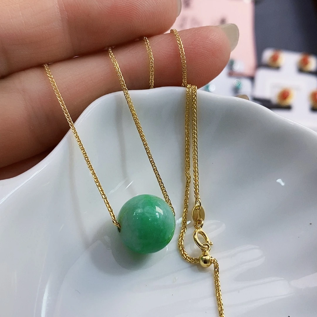 颈饰银S925镶嵌翡翠