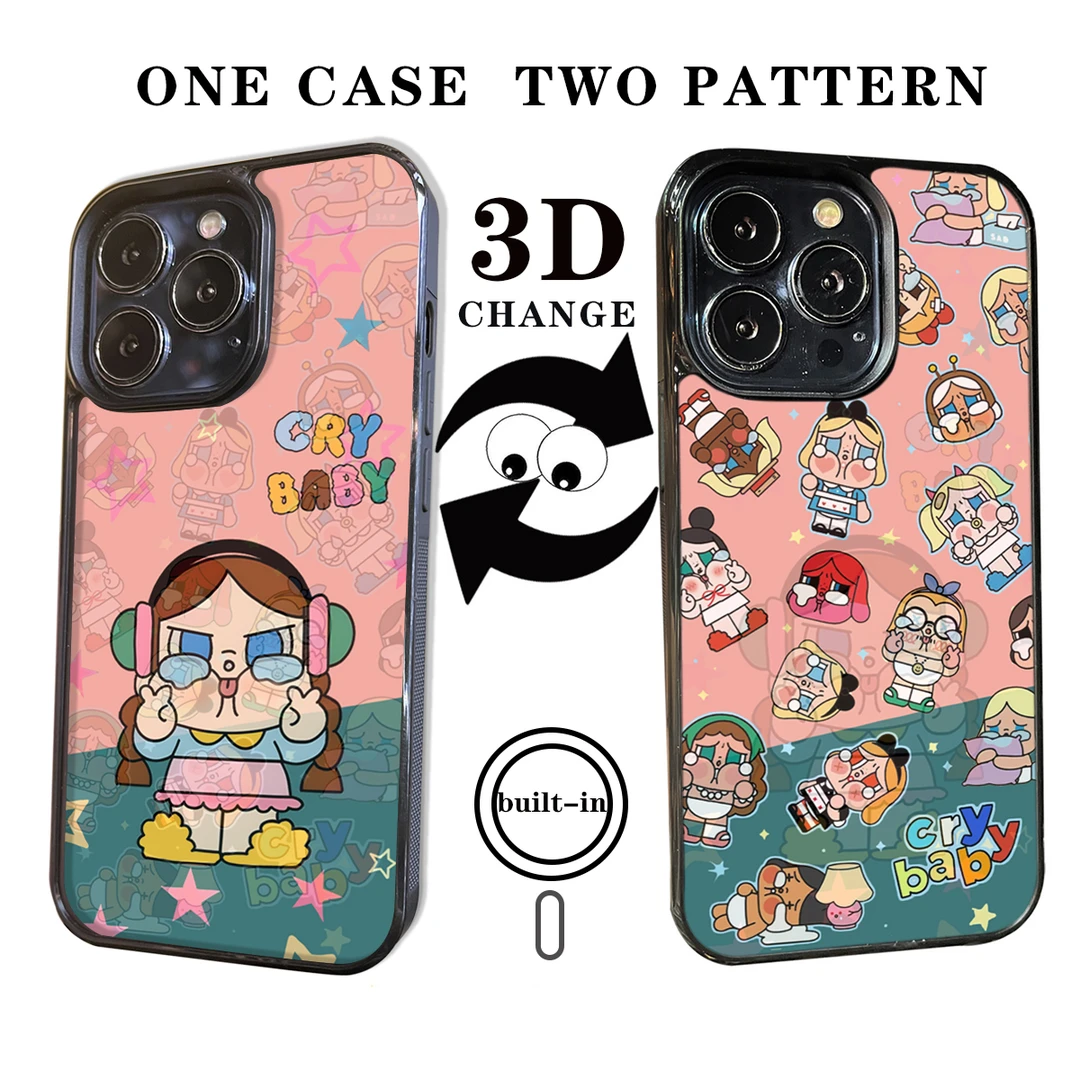 卡通暗黑风3D幻图磁吸库洛米适用苹果17promax手机壳苹果16新款15