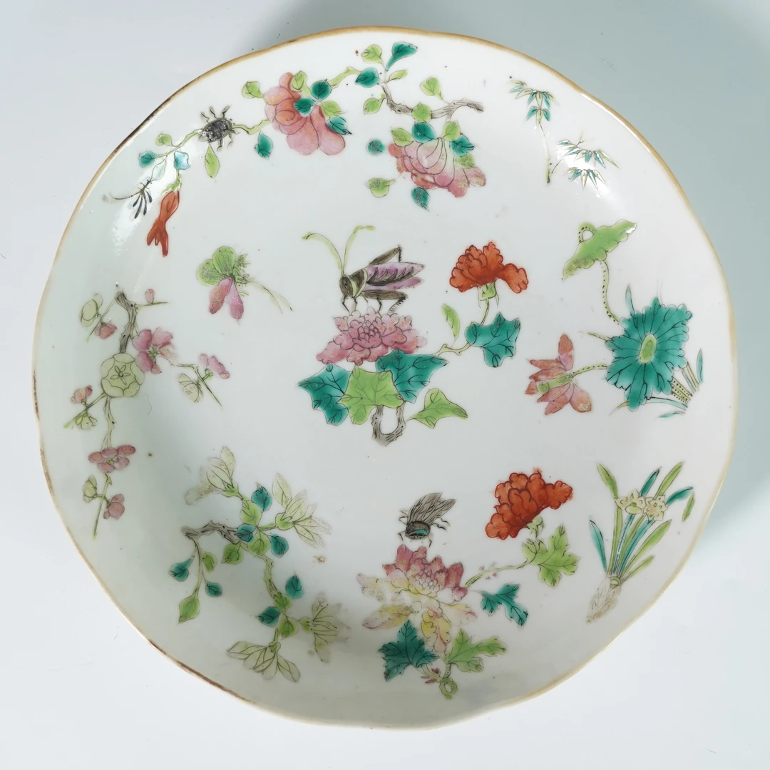 LABC251125008【十竹斋】清道光飞黄腾达粉彩葵口赏盘