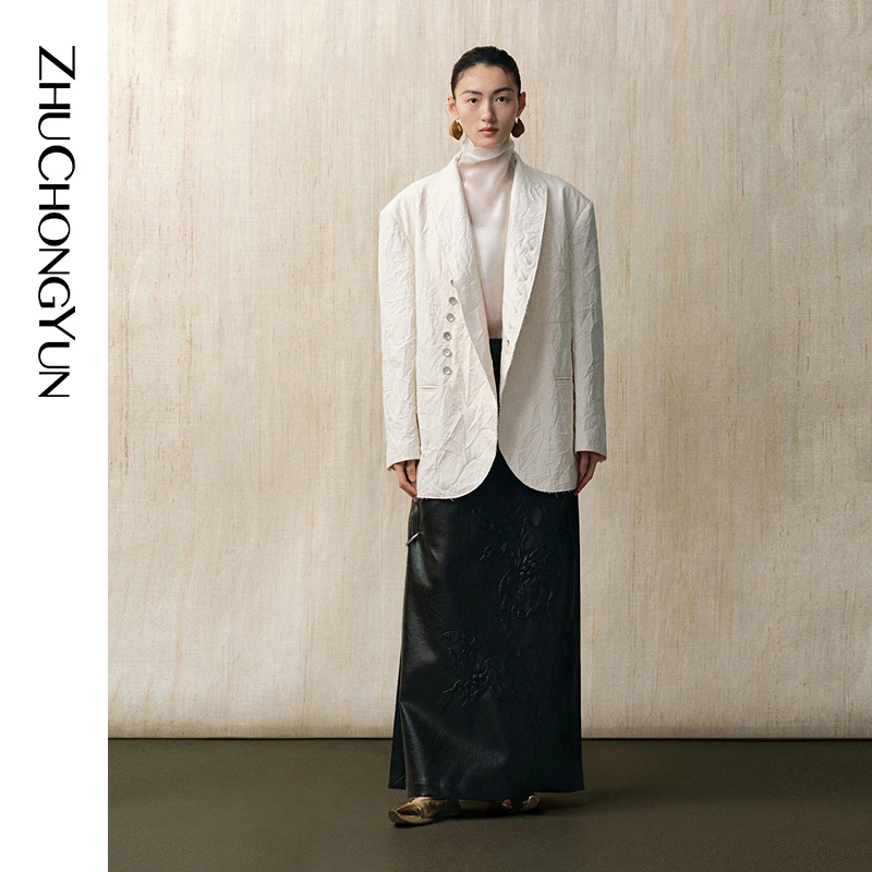 ZHUCHONGYUN新款新中式米白色轻薄桑蚕丝无袖立领上衣C1FZ12721