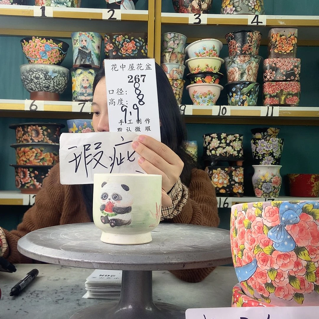 陶景德镇手工花盆267