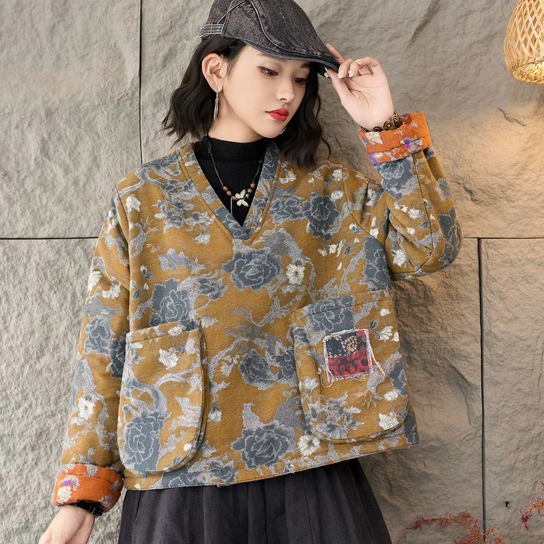 2025冬季加棉两面穿宽松休闲长袖百搭短款上衣