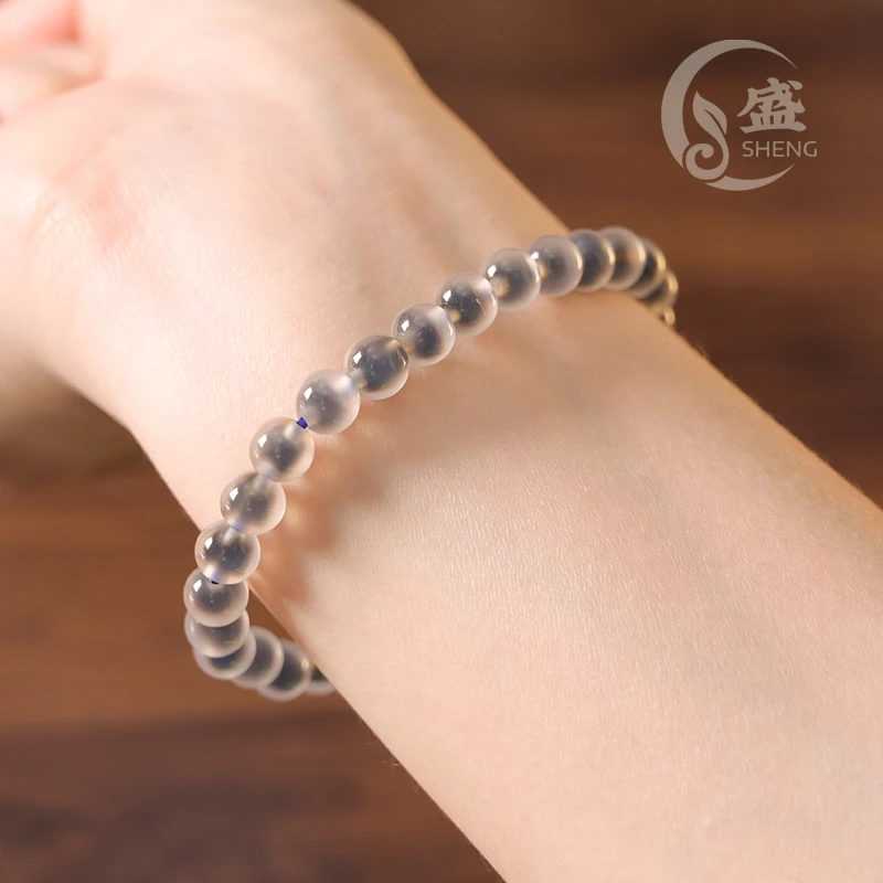 【新】正品阿拉善糖心玛瑙圆珠手串原矿手链礼物年轻女6mm手链3156