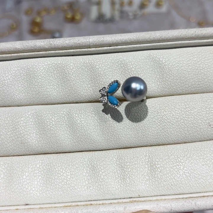 海水珍珠银S925镶嵌戒圈