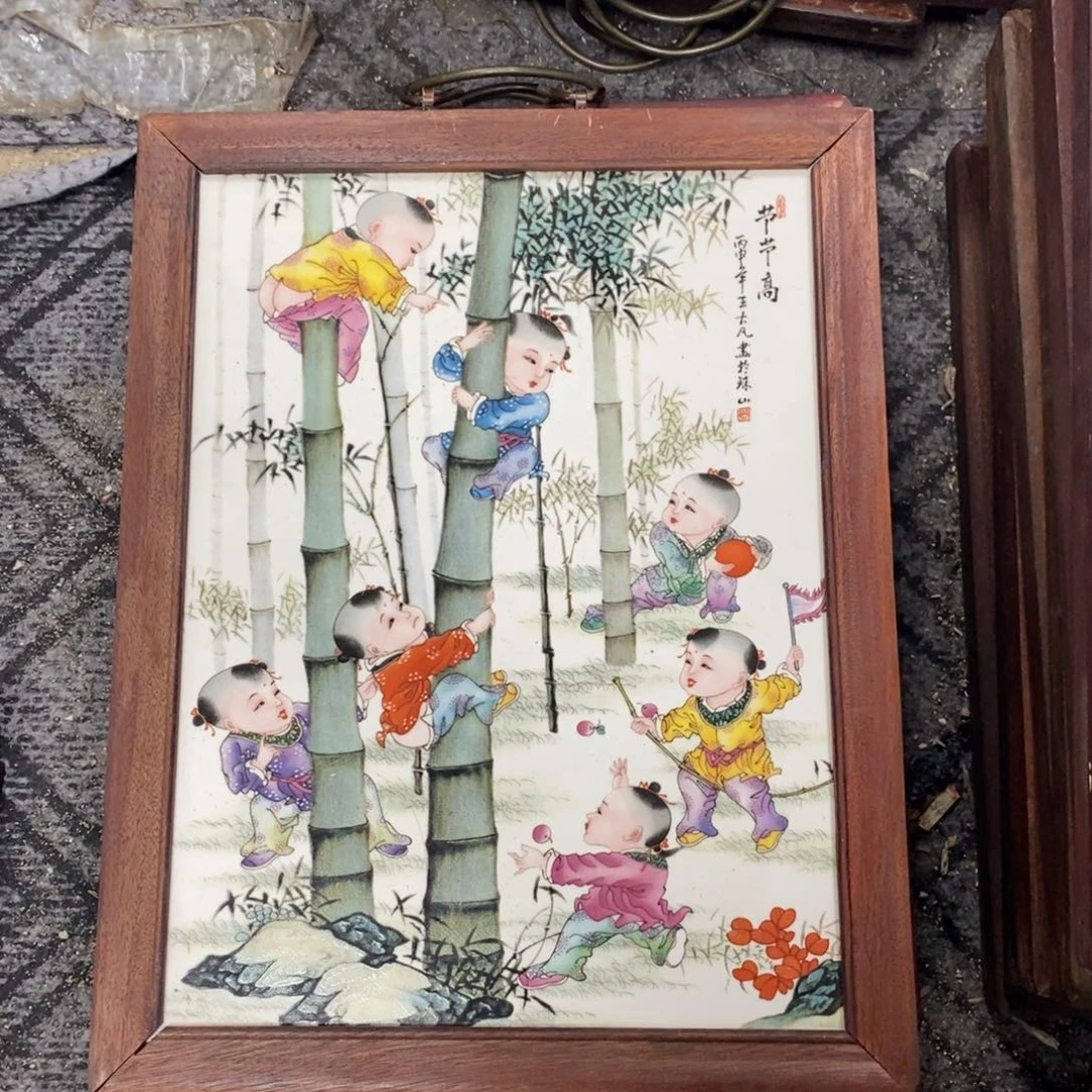 瓷片37*28 景德镇瓷板画柴窑烧制