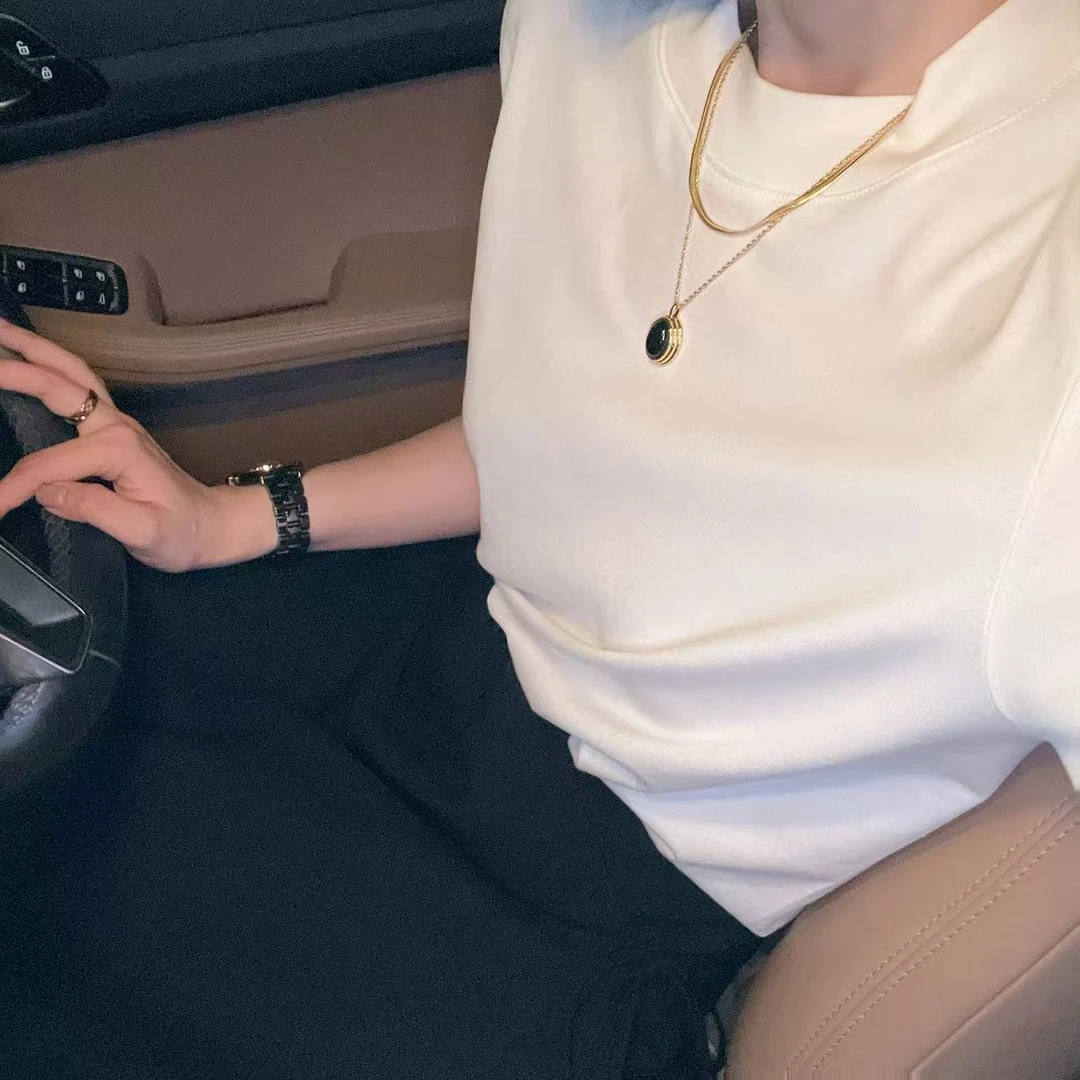 【Winnie】经典百搭 极简row风 白T T7628