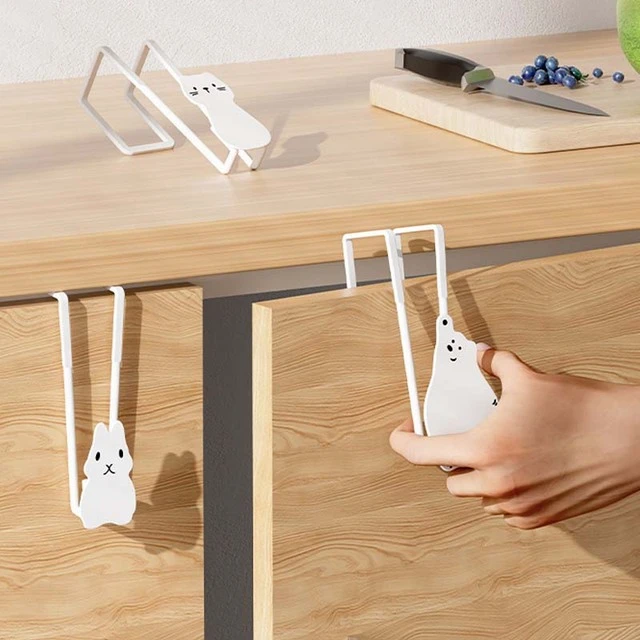 门后卡通铁挂钩厨房橱柜收纳挂架衣柜免打孔置物架学生宿舍挂衣钩