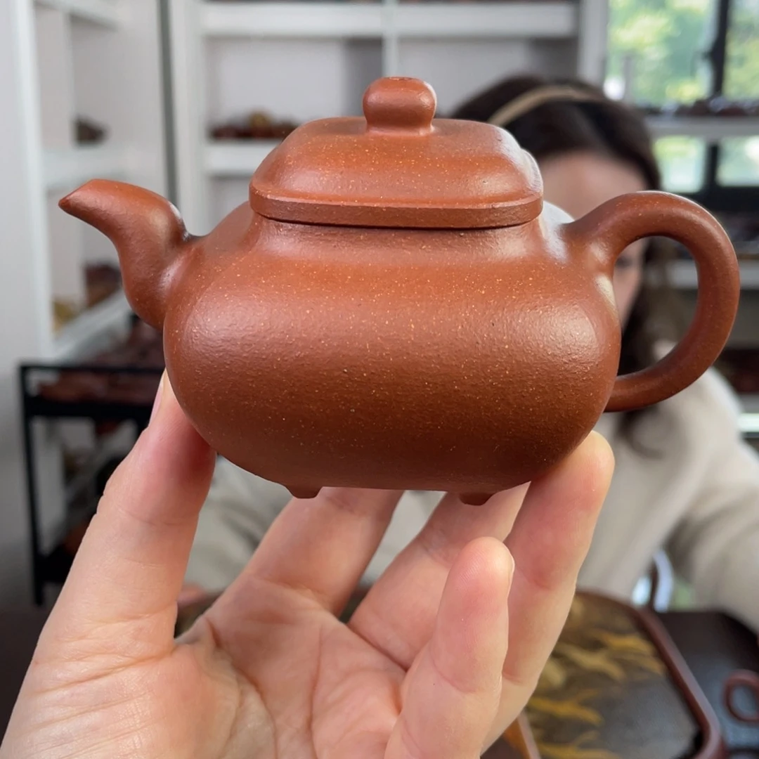 紫砂茶壶红降坡四方传炉170cc