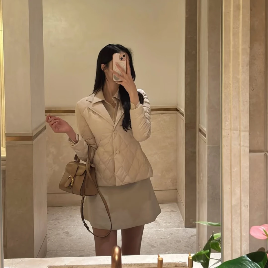 【迪奥小姐】韩国设计师冬新款轻薄修身保暖长袖羽绒服