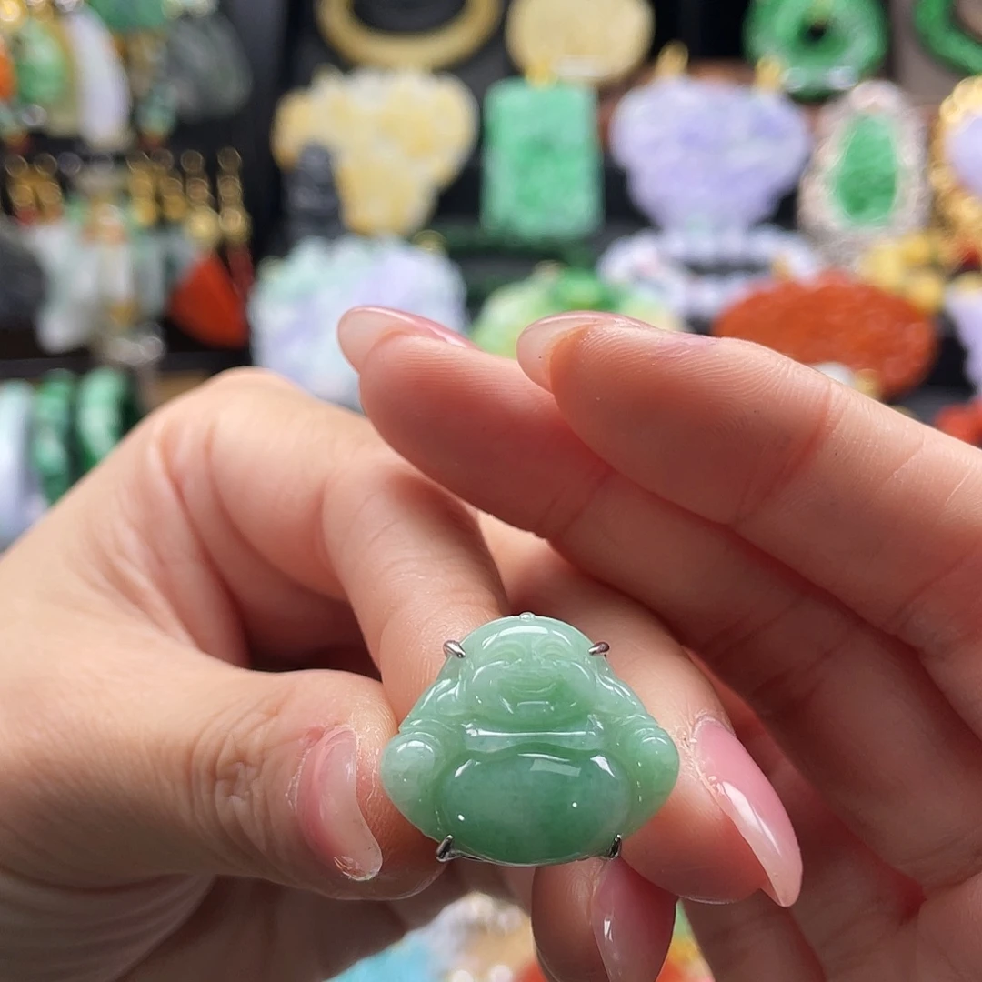 翡翠未镶嵌戒指代编织