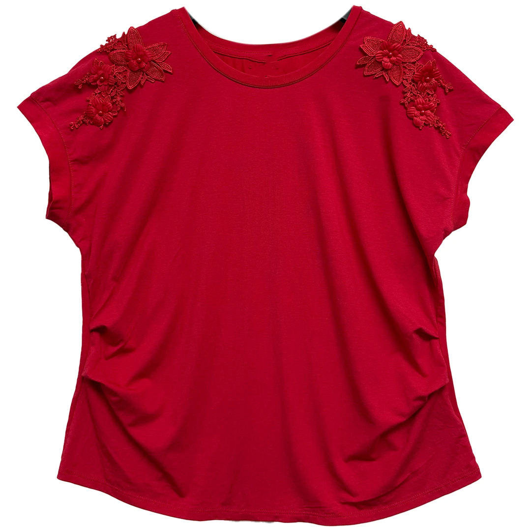 4263#短袖上衣舒适百搭潮流气质