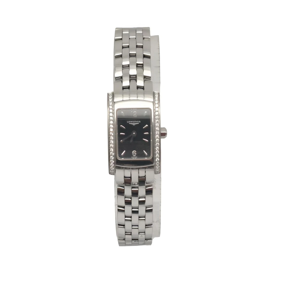 95新 Longines/浪琴 浪琴石英黑长方盘女表/表径16*20/女士/后钻
