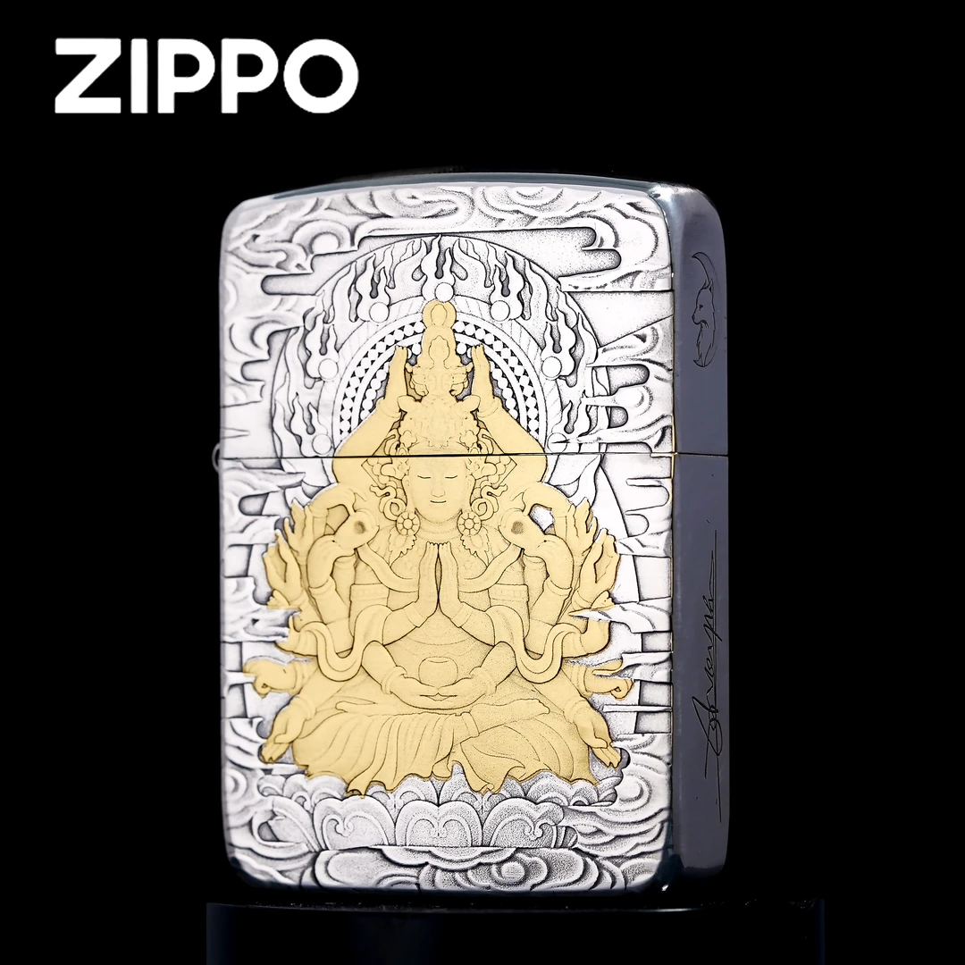 ZIPPO打火机正品/1941镀银鎏金千手观音军机防风【达人专属】DYJ1