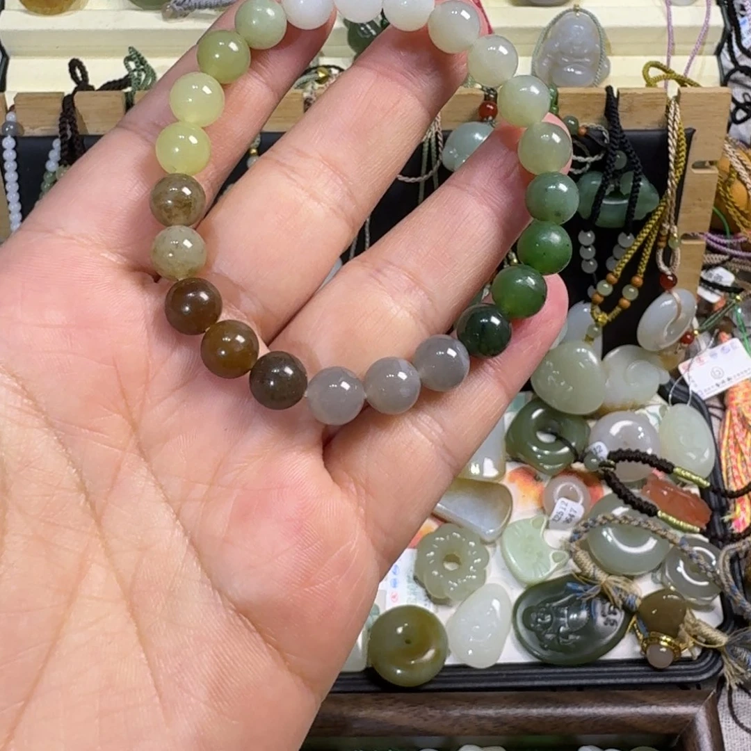 和田玉未镶嵌手串有棉