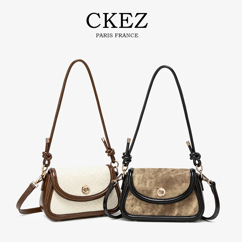 CKEZ/2025上新春夏 小众女士潮流百搭时尚压花女士单肩斜挎包