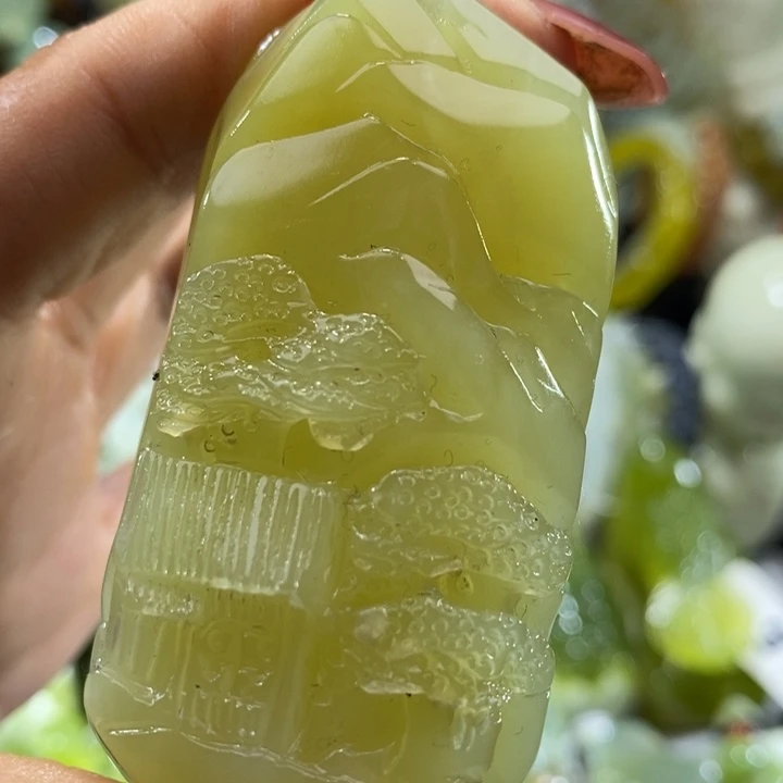 岫玉未镶嵌岫玉手把