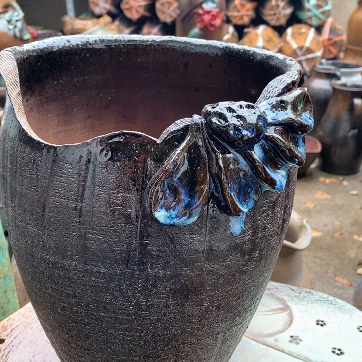 紫砂花盆高约27口20手工