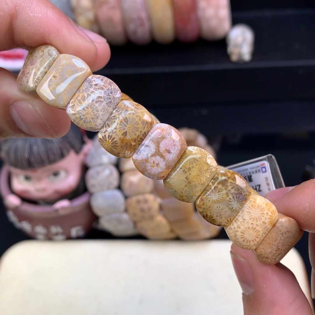 硅化珊瑚（珊瑚玉）未镶嵌颈饰12号mini版型全满显花