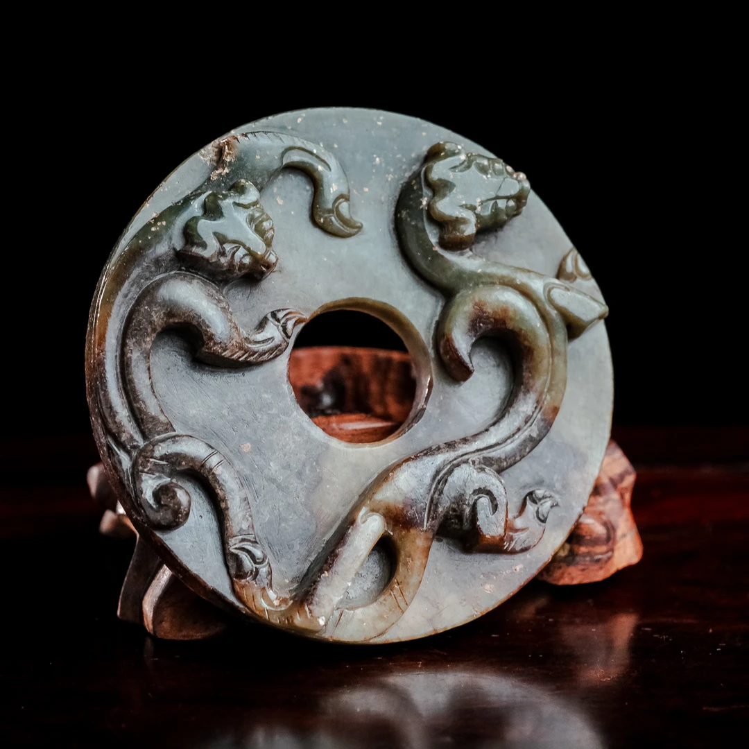 明代和田玉龙纹玉璧-NX