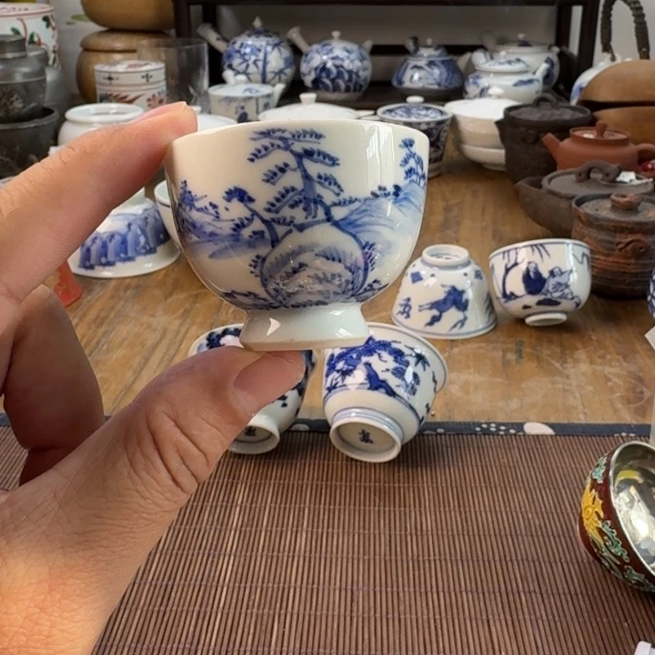 青花瓷器杯子茶具