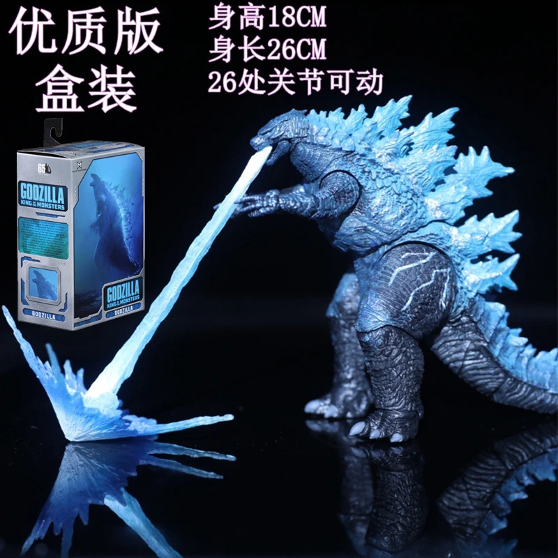 哥斯拉大战金刚可动模型手办NECA2019哥吉拉怪兽核能喷射玩具盒装