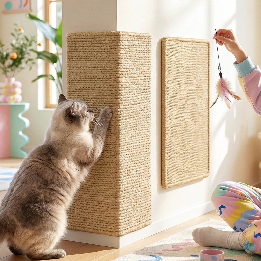 栀昂剑麻猫抓板不掉屑耐磨立式墙贴转角自粘防猫抓沙发保护猫窝垫商品图