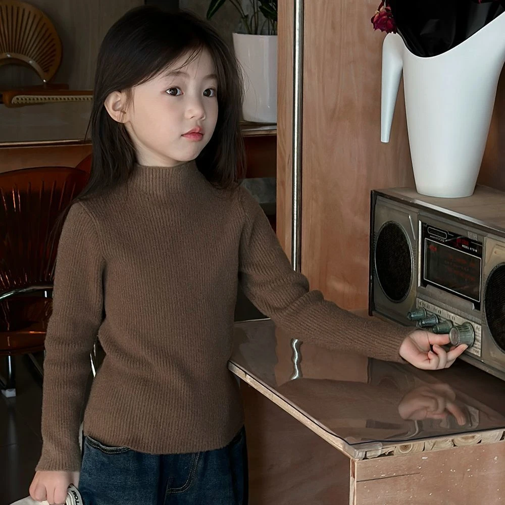 奶油kids童装女童套头毛衣2025冬季新款洋气儿童百搭打底针织衫