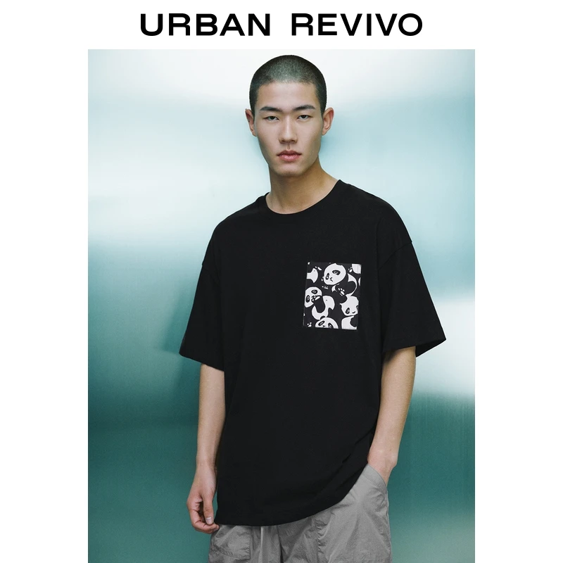 UR2025秋季新款男装时尚创意萌宠印花圆领短袖T恤UMY450084