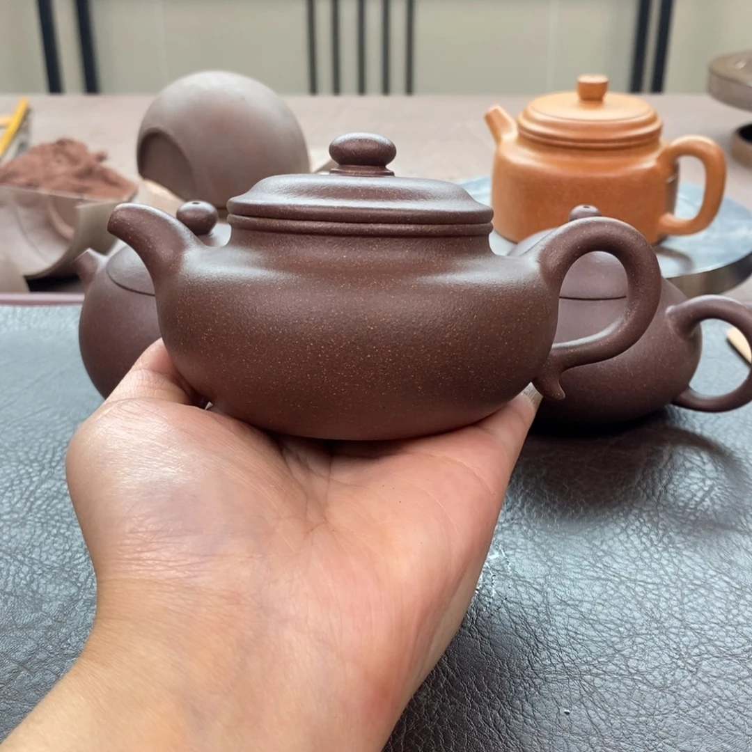 茶壶紫砂千禧紫泥仿古220cc精工半手