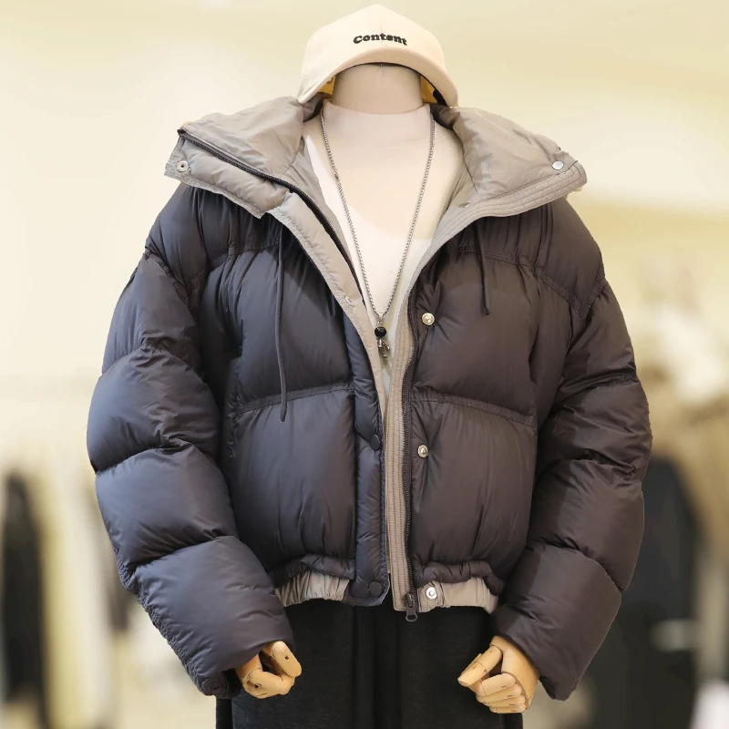 zaw胖mm大码女装加厚保暖羽绒服冬季2025新款宽松白鸭绒外套25525