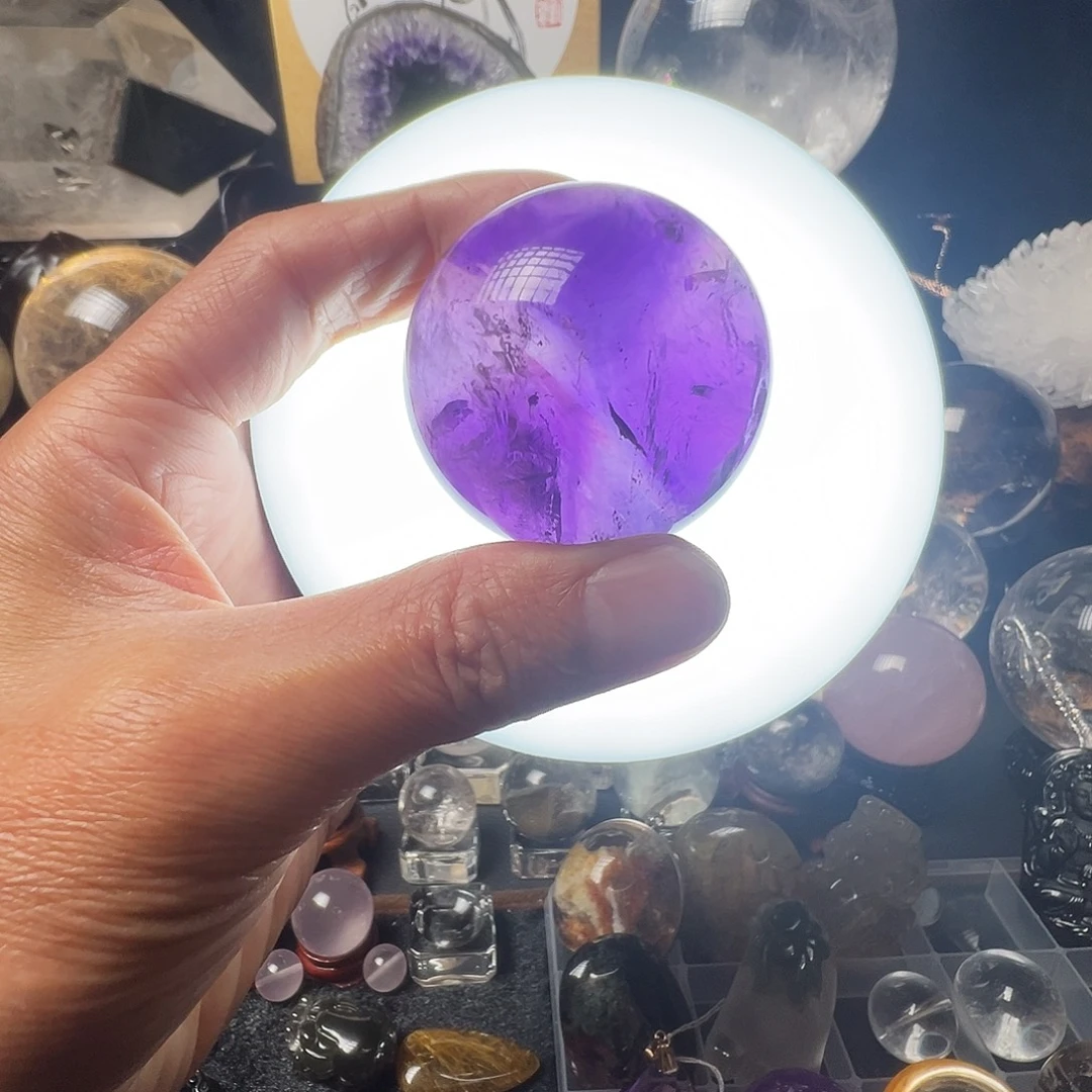 未镶嵌珠宝半成品紫晶爆彩彩虹山