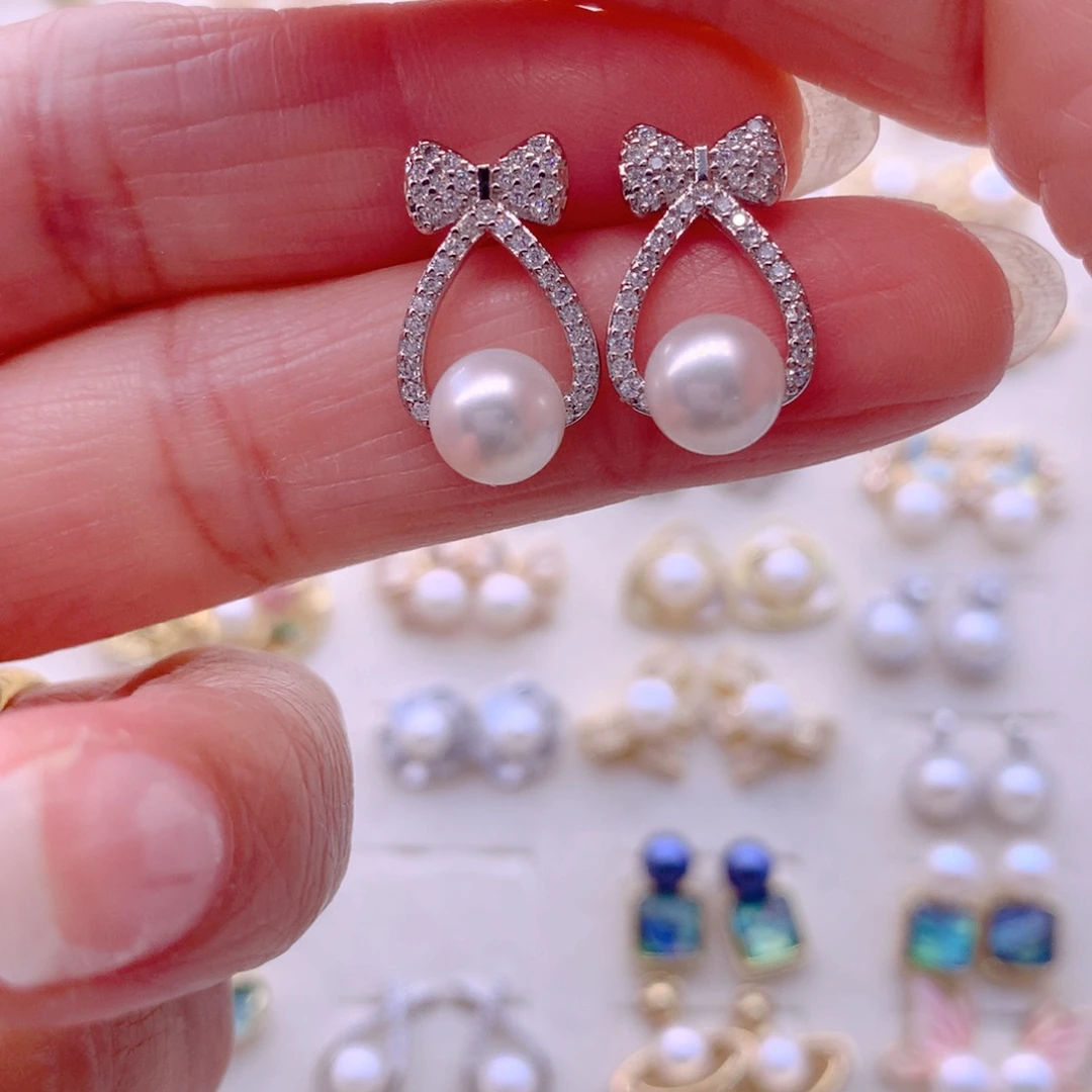 合金耳饰淡水珍珠