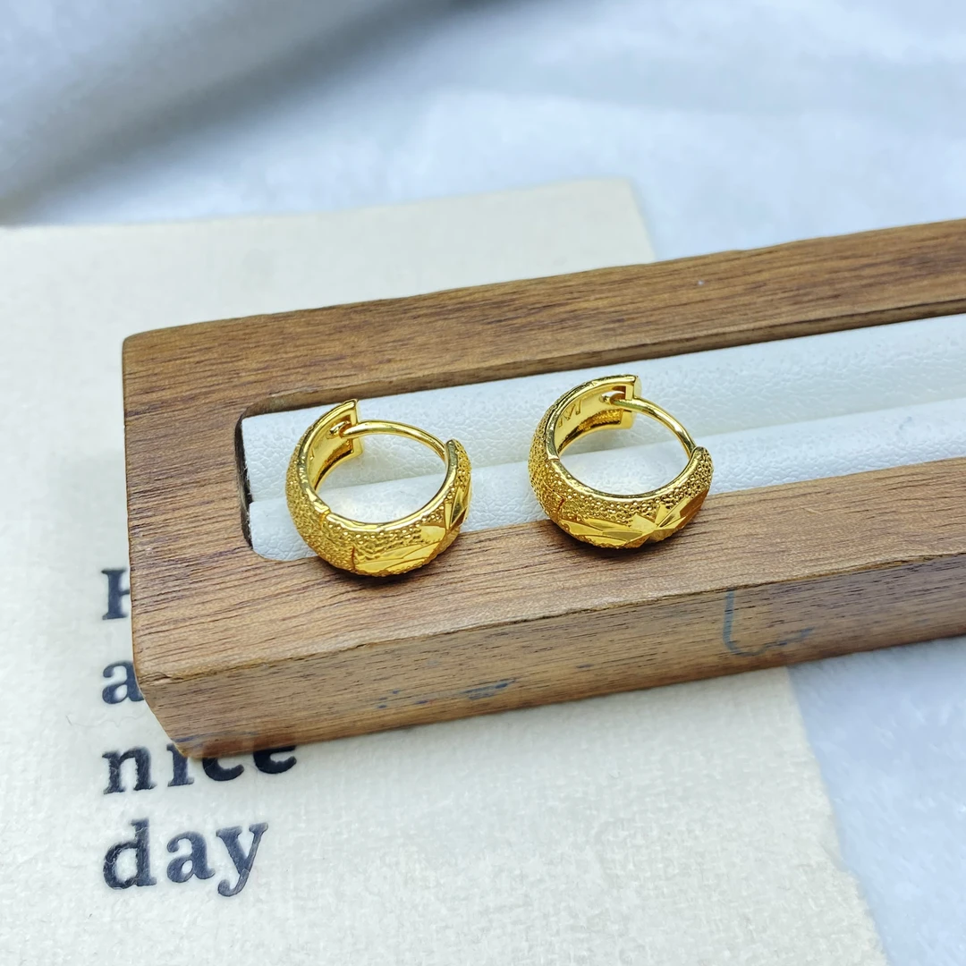 耳饰 M黄色满天星锤纹耳环多样性发货46510