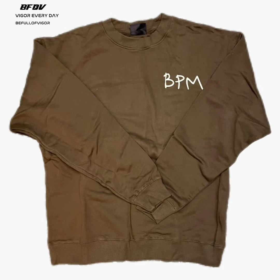 BFOV   没事复古双色素板套头卫衣