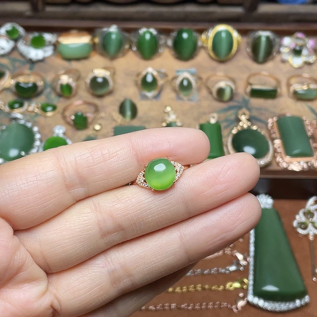 和田玉（碧玉）银S925镶嵌吊坠(赠链)