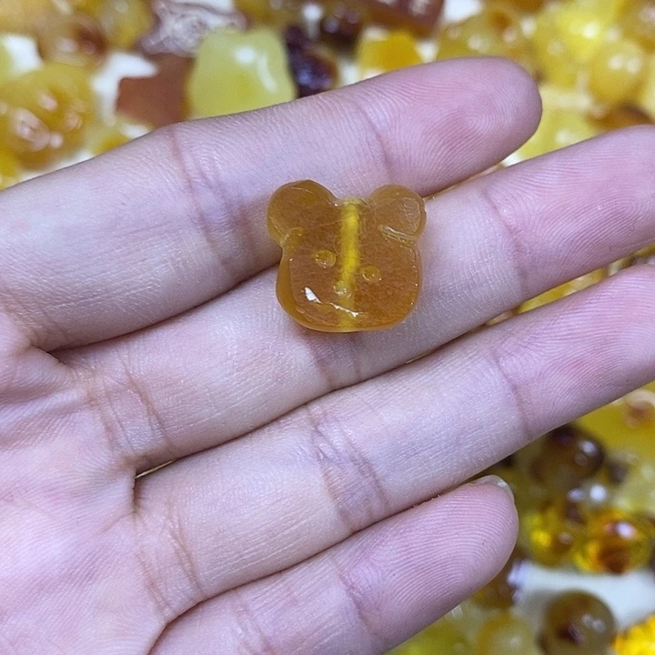吊坠橄榄核原皮熊头14