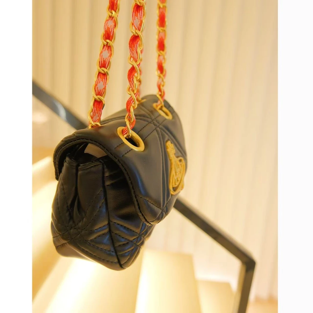 小众设计黑色系百搭斜挎单肩包46264