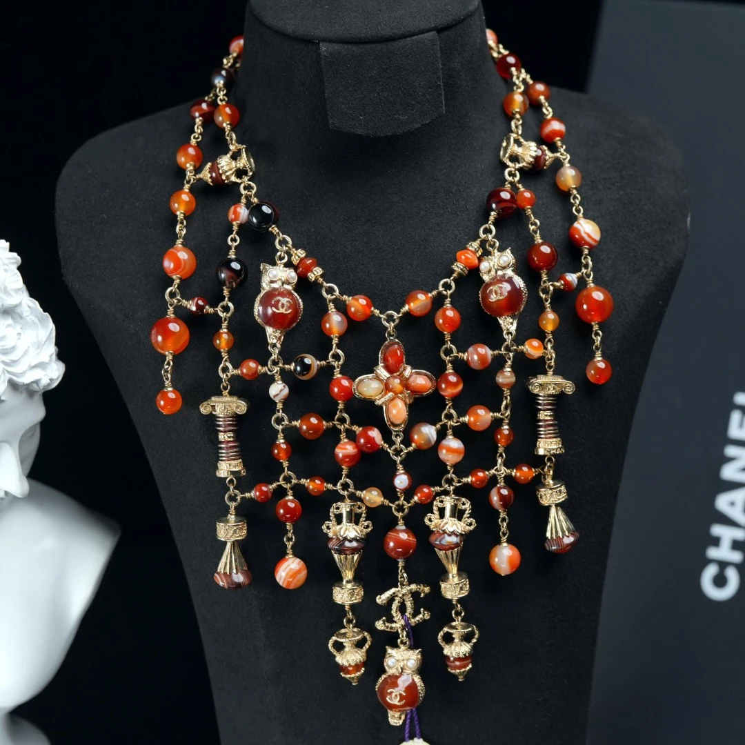 95新 Chanel/香奈儿 柚礼/香奈儿希腊多元素猫头鹰项链lz408049