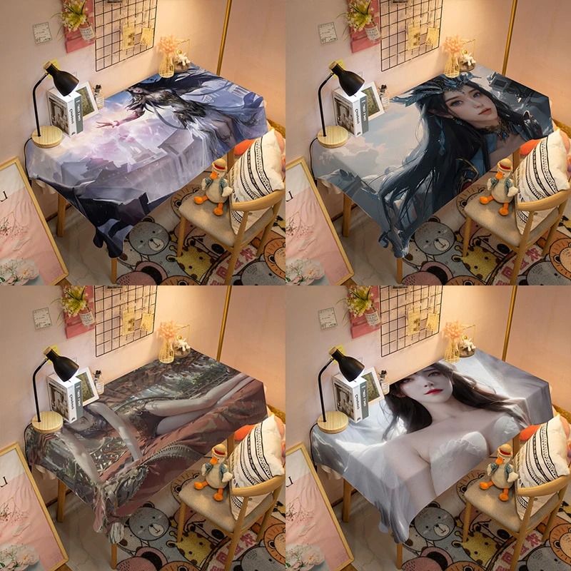 斗破苍穹美杜莎萧炎云韵学生宿舍电脑桌励志桌布防尘装饰布卧室房