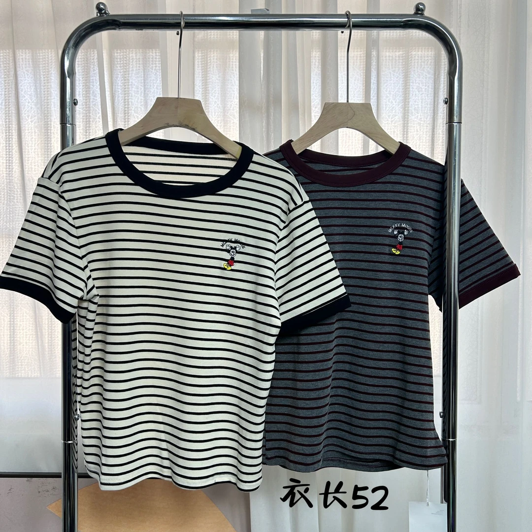 【志玲家】优选6817款米奇条纹短袖