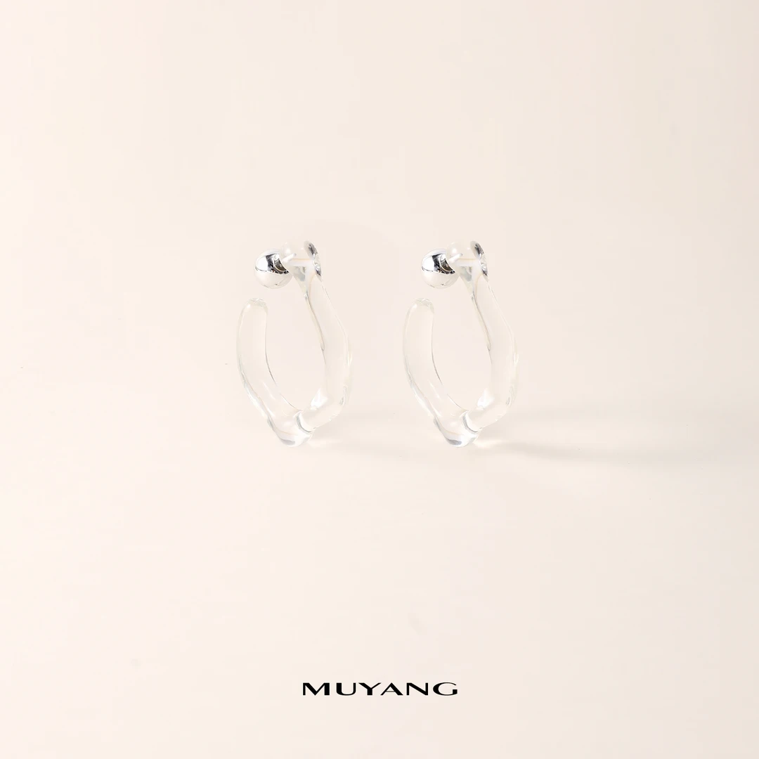 muyang/慕阳 非金属树脂耳饰 气质时尚百搭个性简约精致白令耳钉