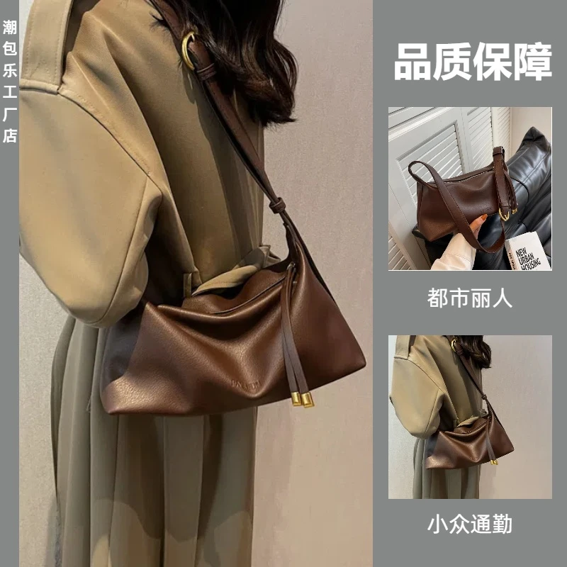 复古小包复古风耐刮工装风单肩托特包斜挎包腋下包网红时尚百搭