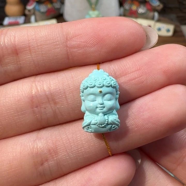 绿松石未镶嵌宝宝佛配饰